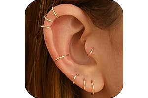 Small Cartilage Hoop Earrings for Women/Men, Thin Piercing Hoop Ring for Helix,...