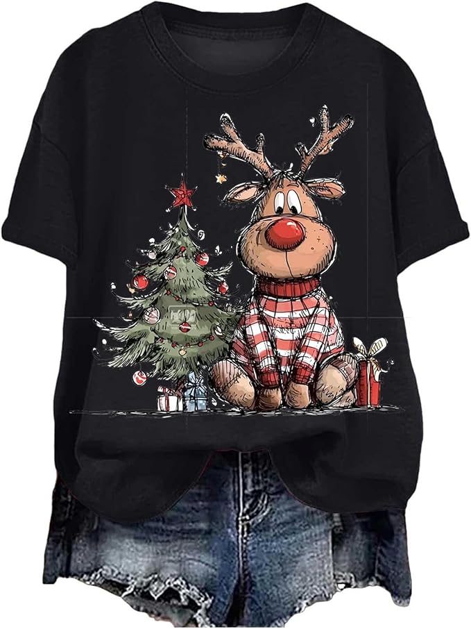 Womens reindeer christmas tunics
