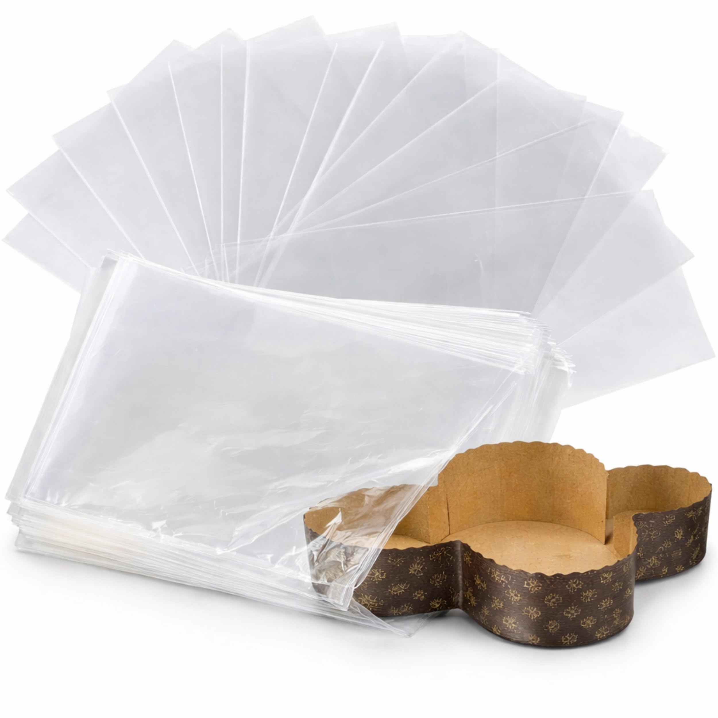 50 Buste Trasparenti Per Confezioni Alimentari in Polipropilene PP, IDEALE PER: Colomba, Panettone e Pandoro, Idonee al Contatto Alimentare, Alta Trasparenza, (50 Buste Porta Colombe, 35 x 43 cm)