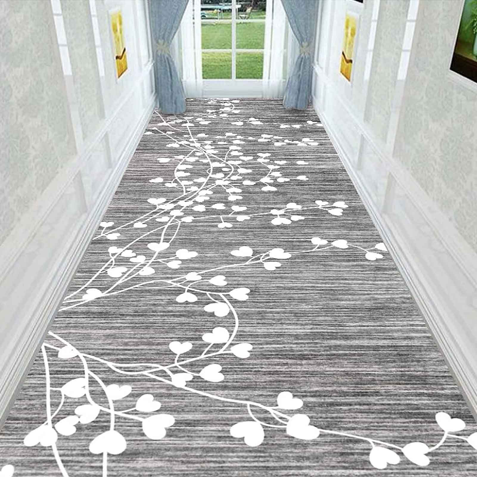 Tapis de chambre gris 80x200cm idéal pour sécuriser un couloir