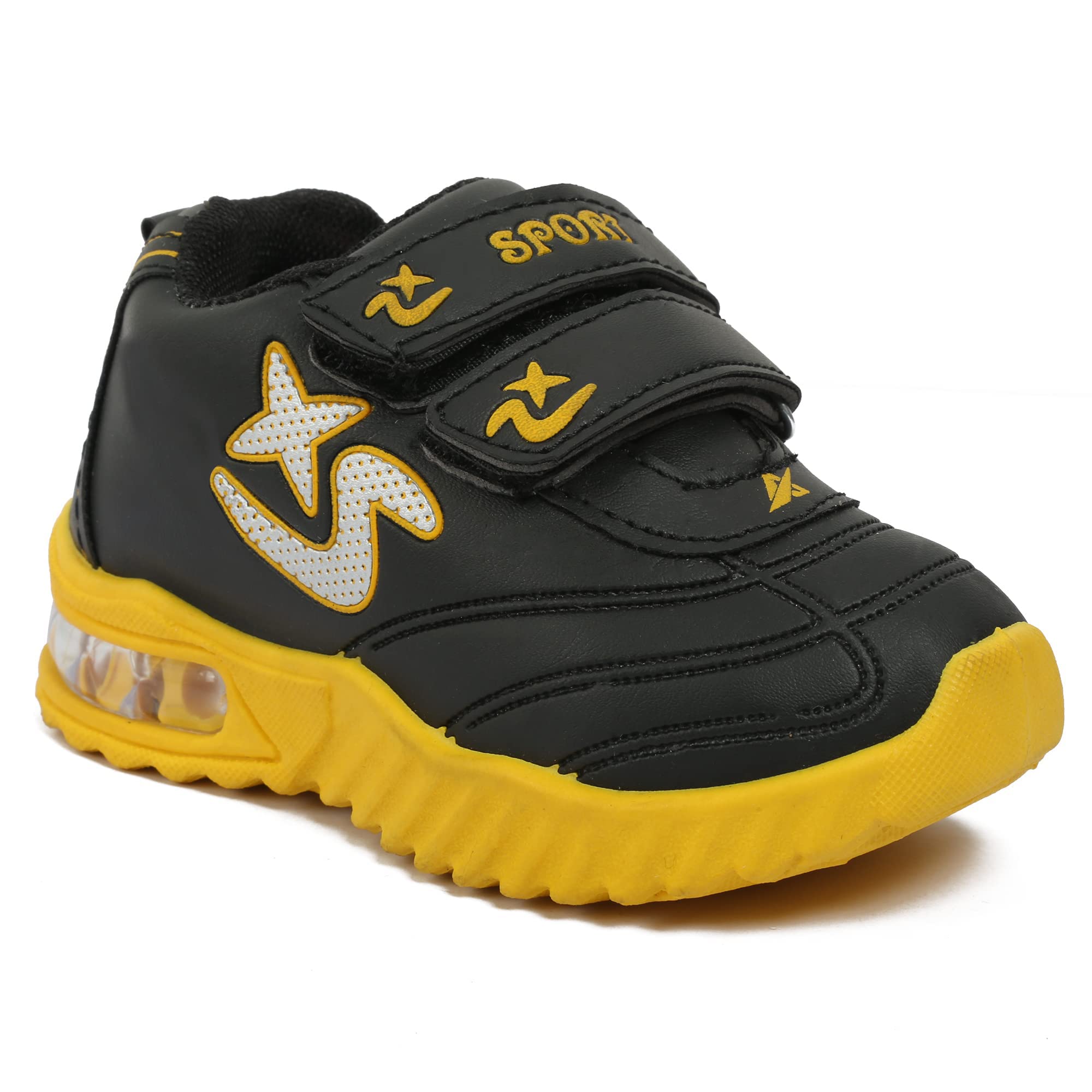 Redburg Led Light Kids Shoes for Boys & Girls, Toddler, for Sports and Casual wear Shoes (Black Yellow, 3_Point_5_Years) (B0C1ZWX64V) Amazon Price History, Amazon Price Tracker