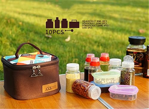 Miniatura 6 de FantasyDay 10 frascos de plástico PET para especias a prueba de humedad con tapa, para camping, picnic, cocina al aire libre, mezclador de especias,