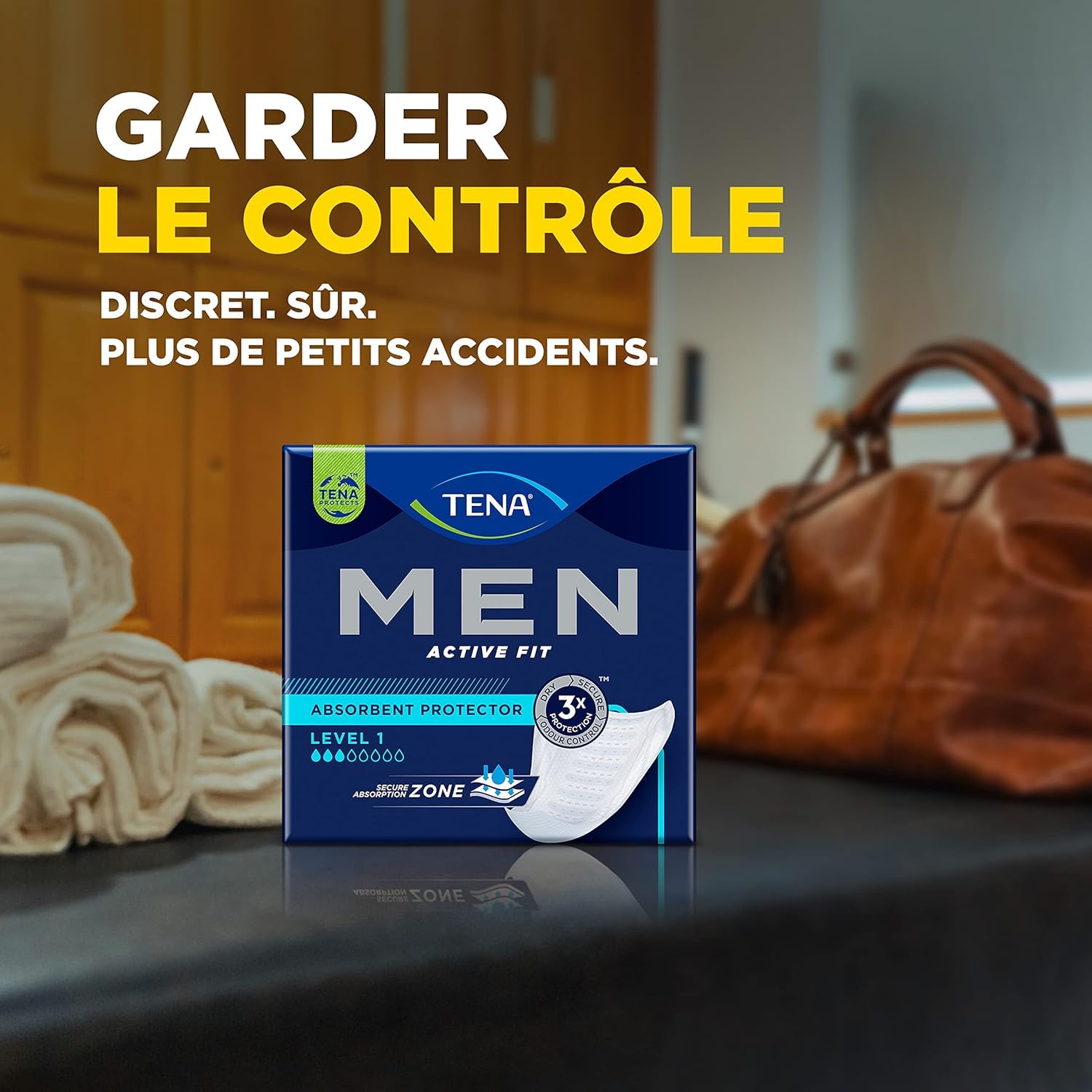 TENA Men Protections Absorbantes Niveau 1 Incontinence Homme - Pour Fuites Urinaires Légères - 96 Protections (Pack 1 mois) 12 unités (Lot de 8)