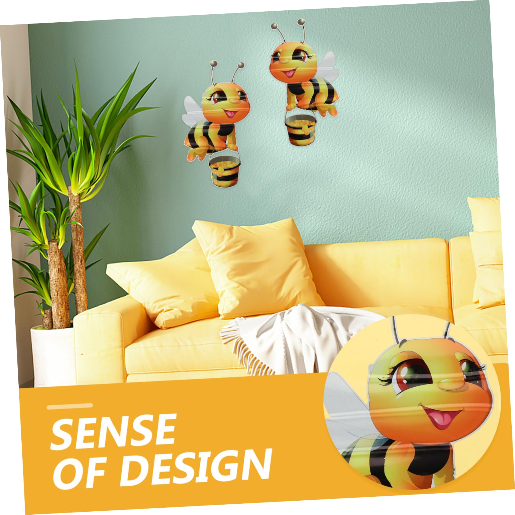 Hemobllo 10piezas Pegatinas De Pared De Insectos De Dibujos Animados De Decoración Para Habitaciones Infantiles Calcomanías Removibles De Abejas Para Decoración Creativa De Hogares y