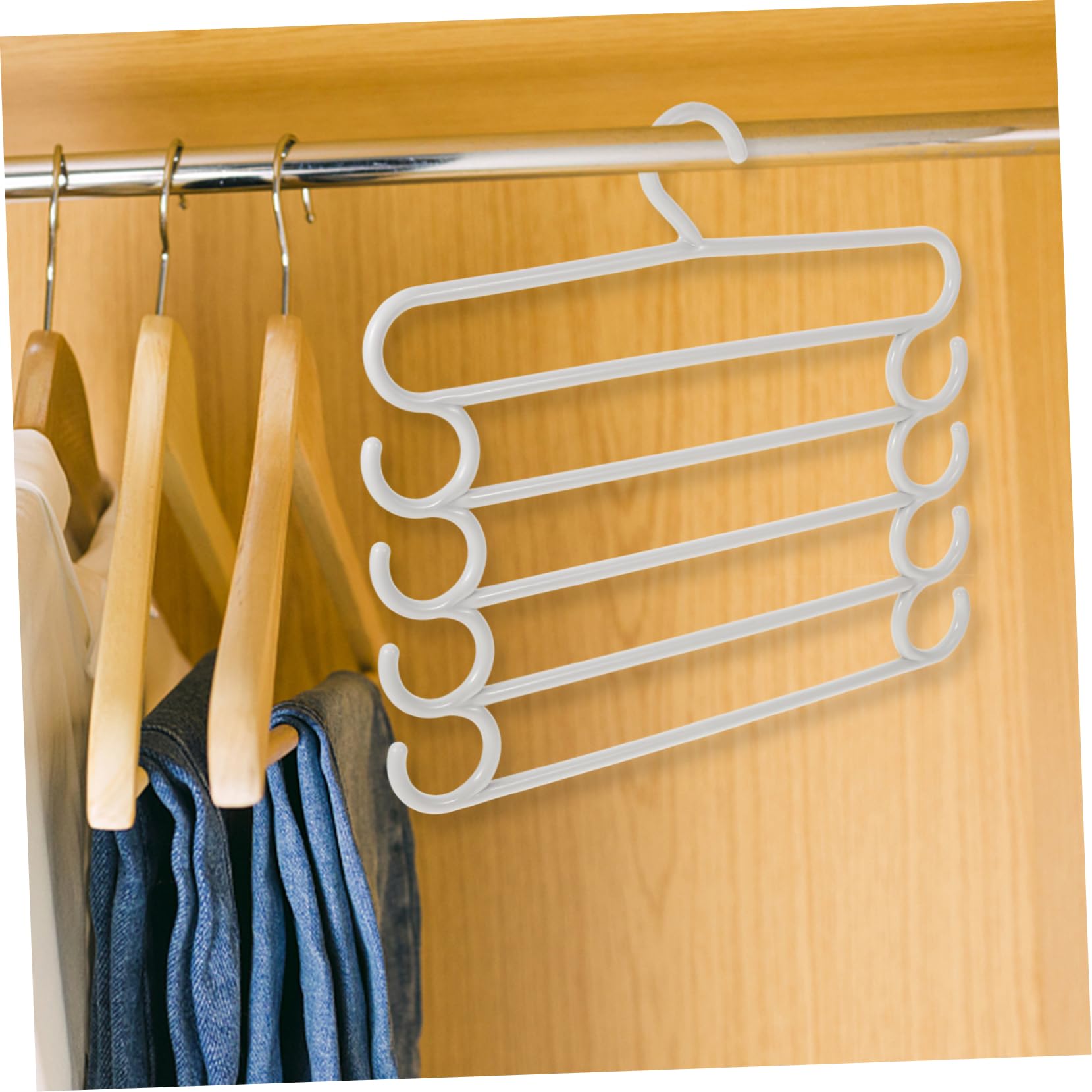 5stücke Teiliges Mehrschicht-hosenbügel Für Platzsparende Kleiderschränke Multifunktionale Organizer Für Hosen Kleidung Schals Krawatten Und Gürtel Für Kleine Wohnungen Und