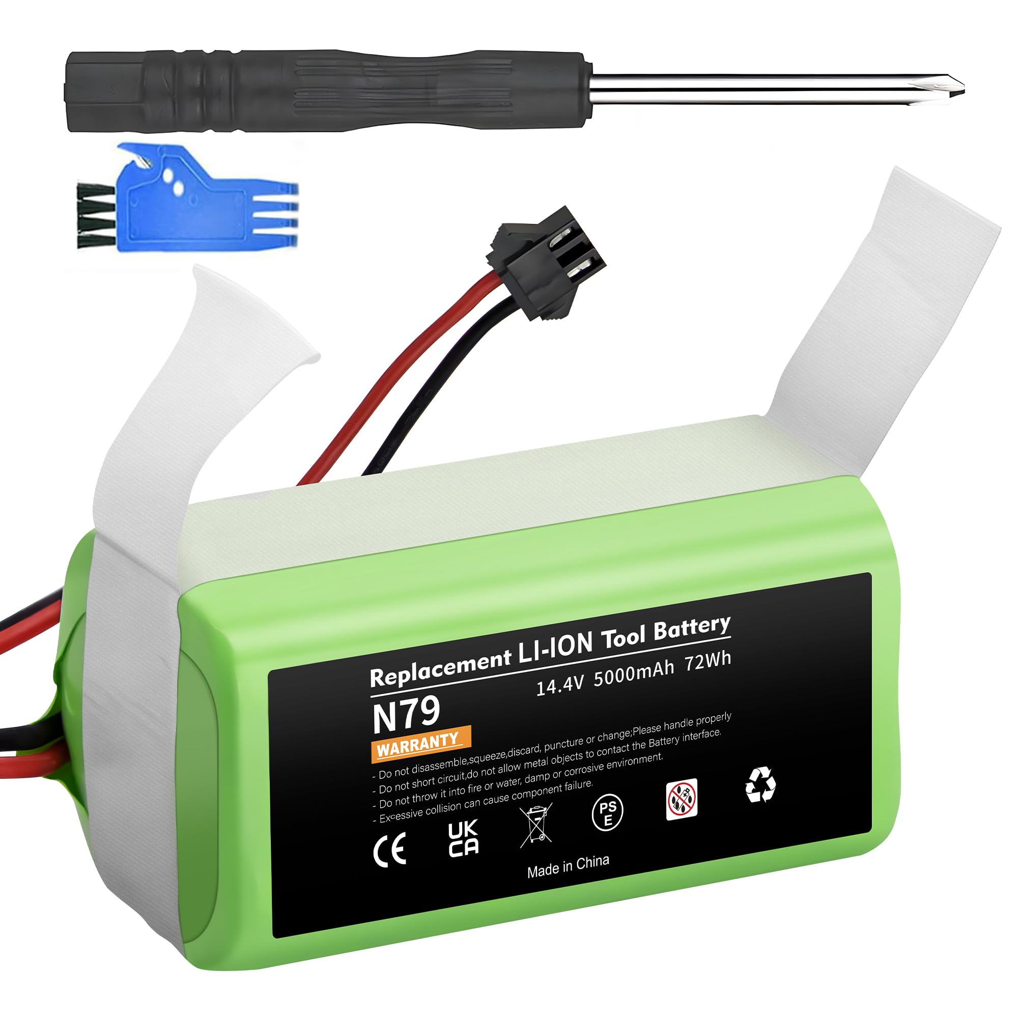 14,4V 5000mAh Batteria Ricambio per IKHOS Netbot S14 S15, Eufy RoboVac 11 11S 15C 15C MAX 15T 30 30C 30 MAX 35C, Ecovacs Deebot N79 DN622 N79S Conga 990 1090 1790 1990