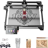 LONGER Gravador a laser Ray5 10000mW com tela sensível ao toque de 3,5 polegadas, uso offline, 24000 mm/min, ponto laser de 0,06 mm, máquina de gravação CNC DIY para madeira, metal, acrílico e vidro