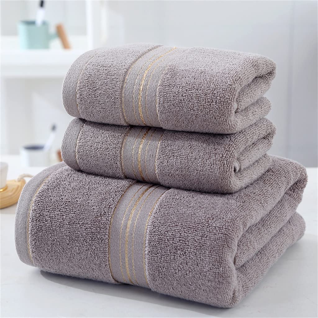 Golden Silken Design Cotton Towel Set Khaki Big Shower Towels for Men Women Home Face Hand Towel Color