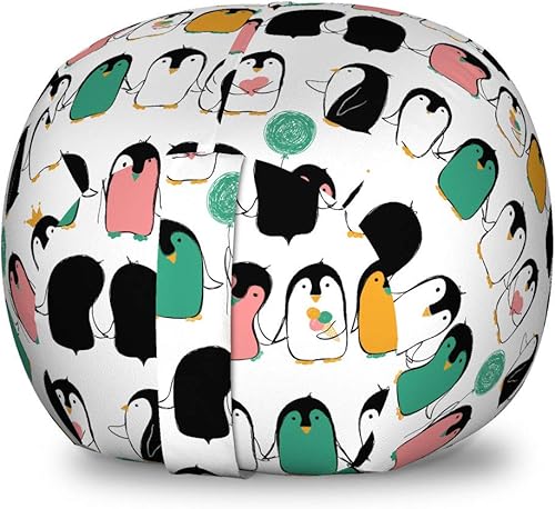 Miniatura 25 de Lunarable Silla de almacenamiento para adolescentes, coloridos patines de estilo retro, para actividades juveniles, para niñas y niños, divertido