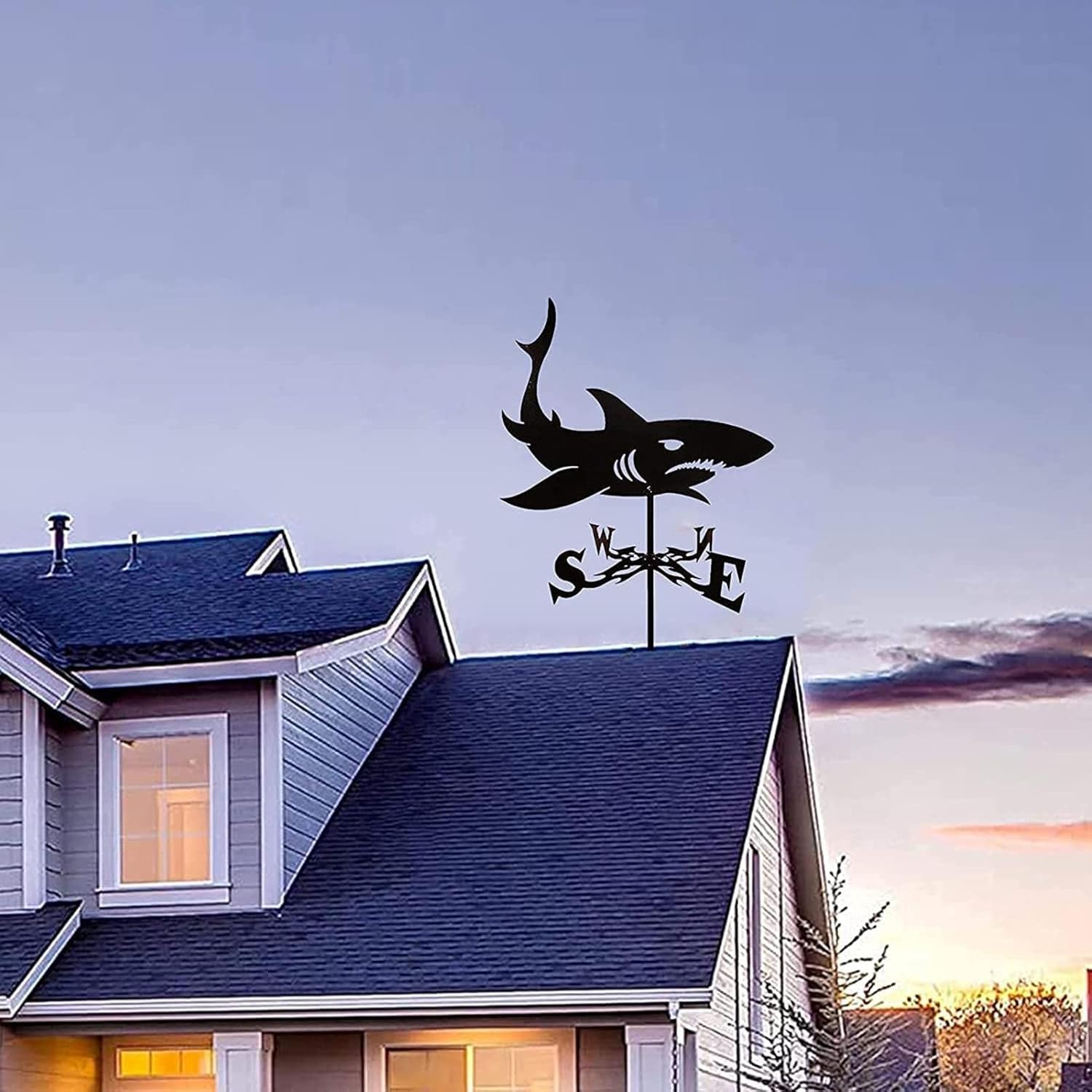 ステンレス鋼風向計 風見鶏 オーナメント 屋根/庭マウント ヤードステーク、風向インジケーター ファームシーン プロフェッショナル測