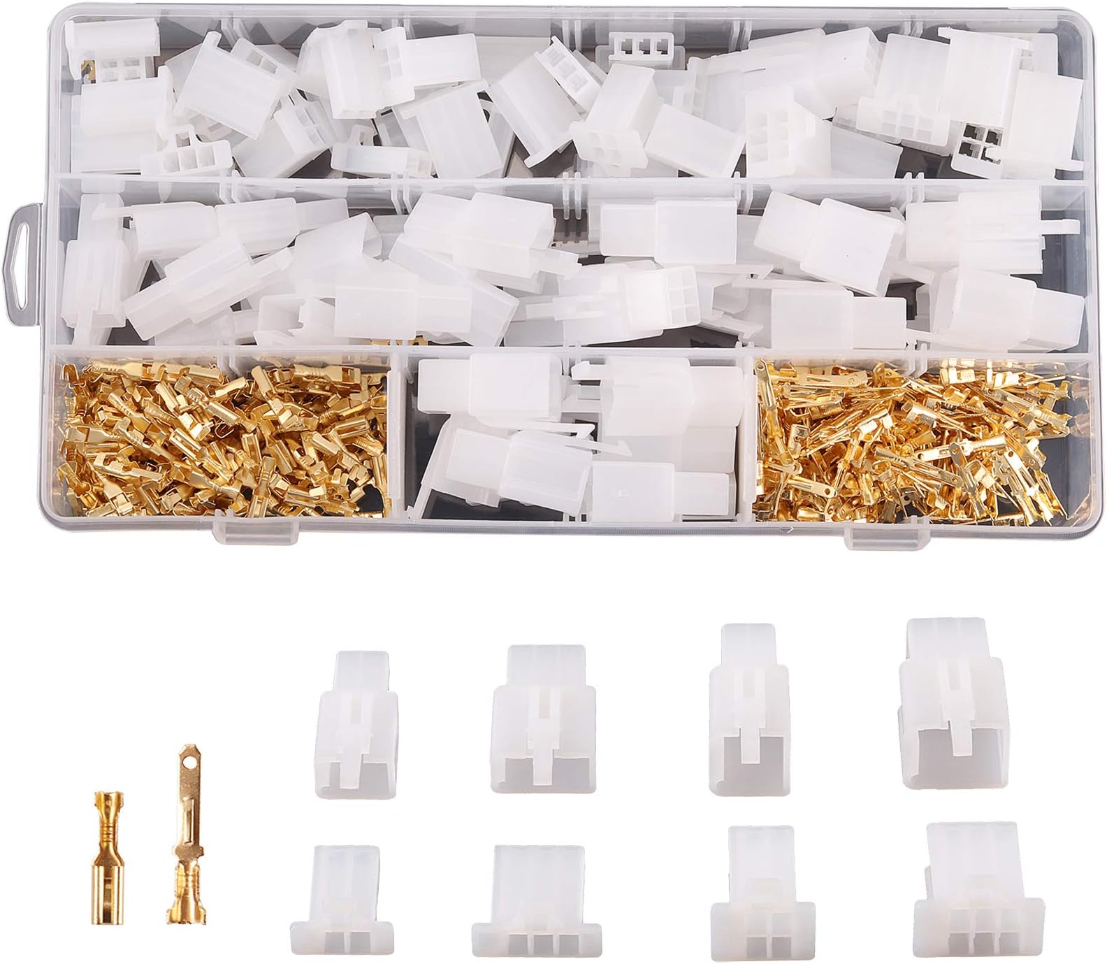 Kinstecks 380PCS 2.8mm Automotive Connector Kit 2 3 4 6 Pin Automotive Electrical Wire Connectors Kit for Motorcycle Motorbike Car Truck Scooter Boats Electric Instruments