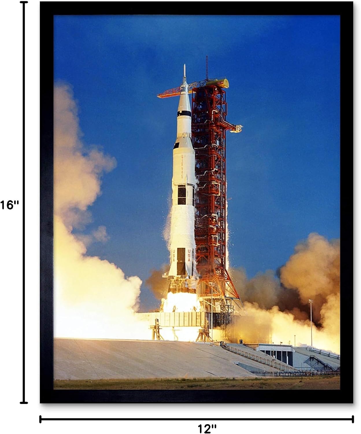 Artery8 Space NASA Apollo 11 Rocket Launch Lift Off Photo Art Print Framed Poster Wall Decor 12x16 inch