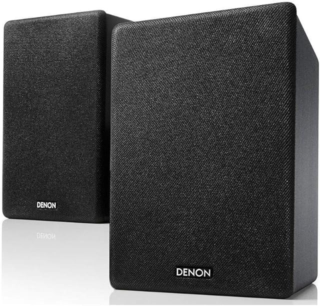 Denon SCN10 Speakers, Two-Way HiFi Speakers for TV Sound System, 2x 65W, Compatible with Receivers & Amplifiers, Elegant Design - Black SCN10BKEM