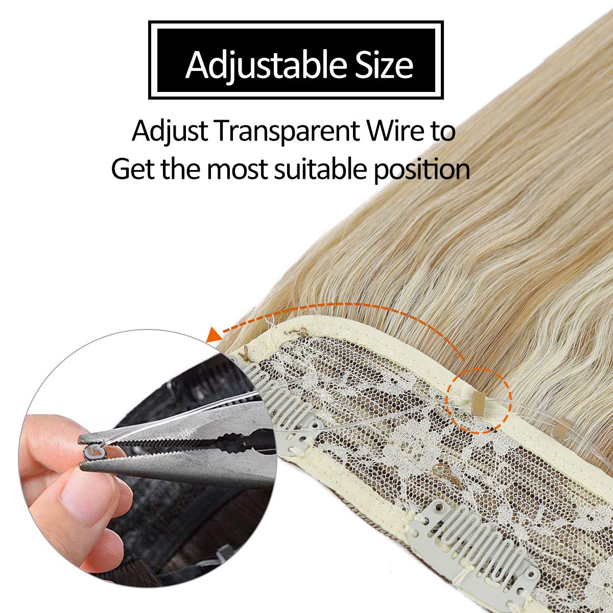 One Piece Body Wave Clip In Hair Extensions Invisible - Foto 13