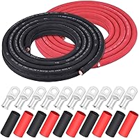 Vista 27 de iGreely Alambre Calibre 6 AWG 20 Pies Negro + 20 Pies Rojo Batería de Soldadura Cable Ultra Flexible de Cobre Puro + 5 pzs de Conectores de Terminal