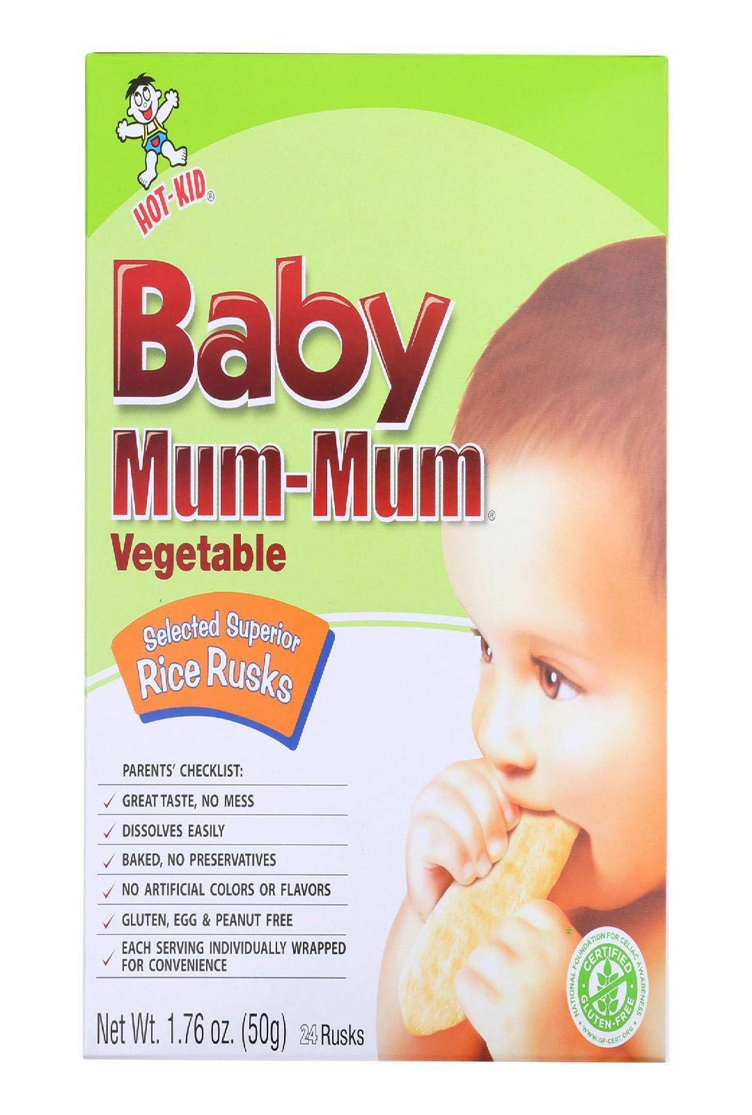Hot KidBaby Mum-Mum, Vegetable Rice Rusks, 24 Rusks