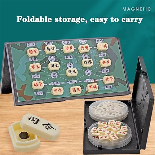 Miniatura 5 de Ajedrez del ejército chino, juego de mesa de ajedrez chino militar, plegable, tablero extendido, Luzhanqi, Junqi, juego de piezas de ajedrez chino