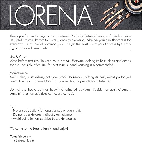 Miniatura 9 de Lorena Juego de cubiertos de acero inoxidable de 20 piezas, servicio para 4, Eclipse