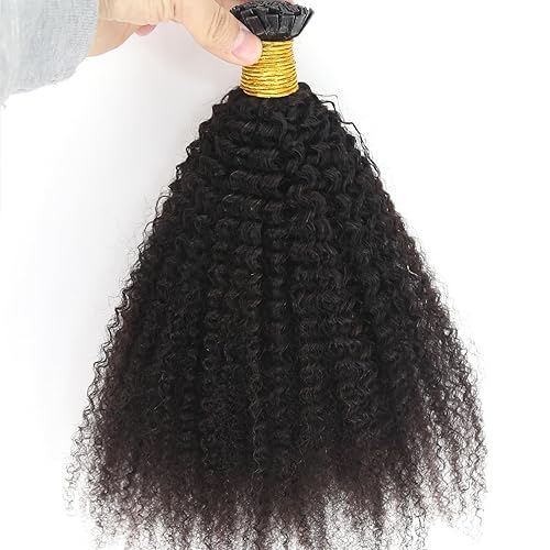 Miniatura 10 de ZigZag Hair Extensiones de cabello humano lacio y rizado de punta plana Yaki con queratina de punta plana extensiones de cabello humano de fusión de