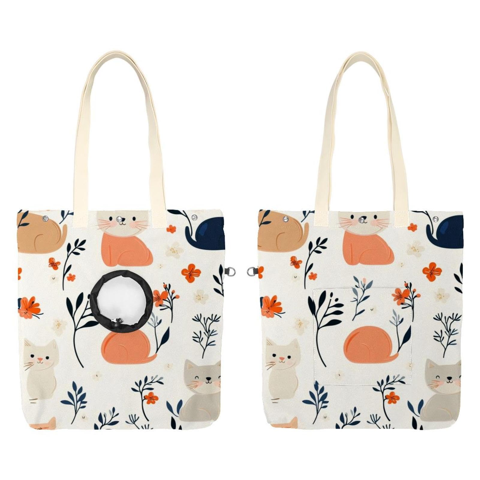 Sac à bandoulière en toile pour animal de compagnie chat mignon léger