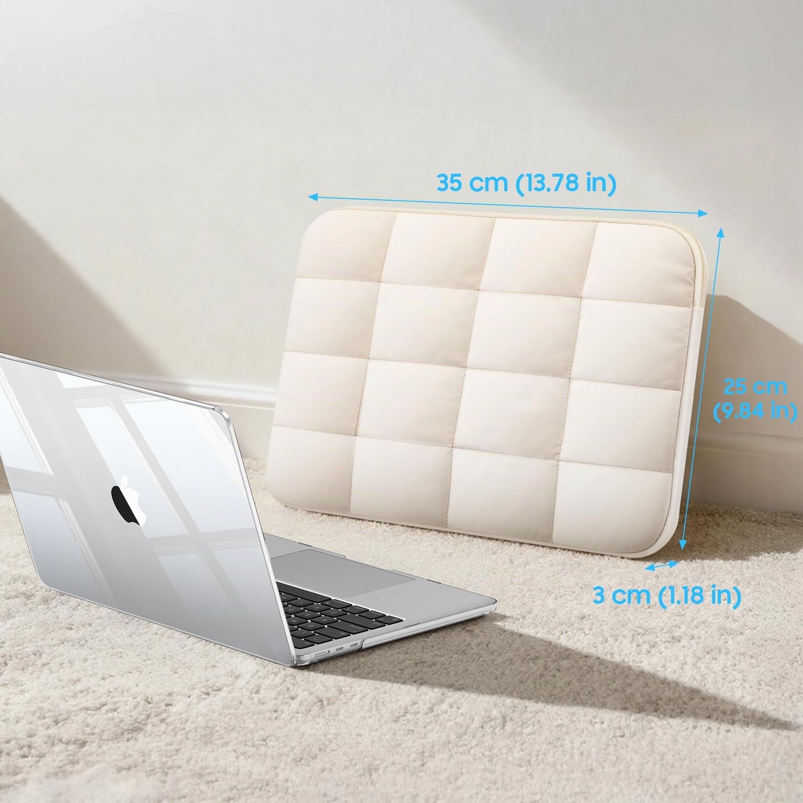 FINTIE Coque Housse MacBook Air 13.6 Pouces M5 M4 M3 M2 2026 2025 2024 2022 Beige