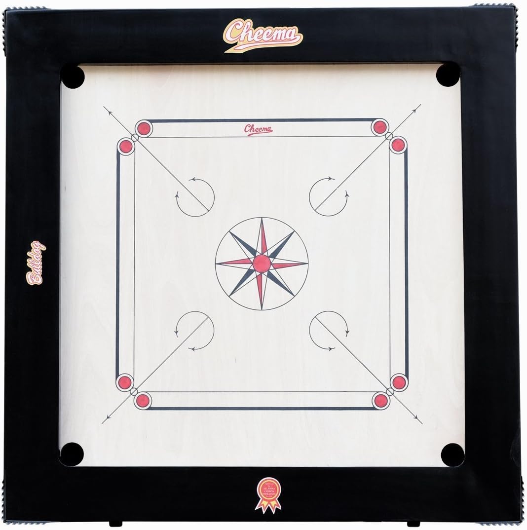 Cheema Bulldog English Ply Carrom Board, 37x2.5x2.5-inch (Multicolour)