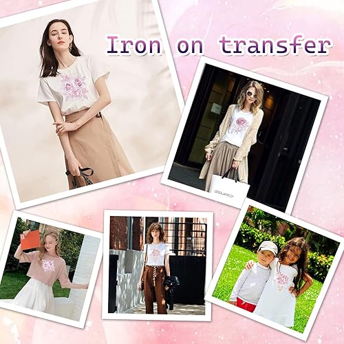 Miniatura 5 de 3 parches de flores para planchar para ropa, transferencia de mariposa, rosas rosas, flores, adhesivos para planchar para ropa, camisetas, jeans,