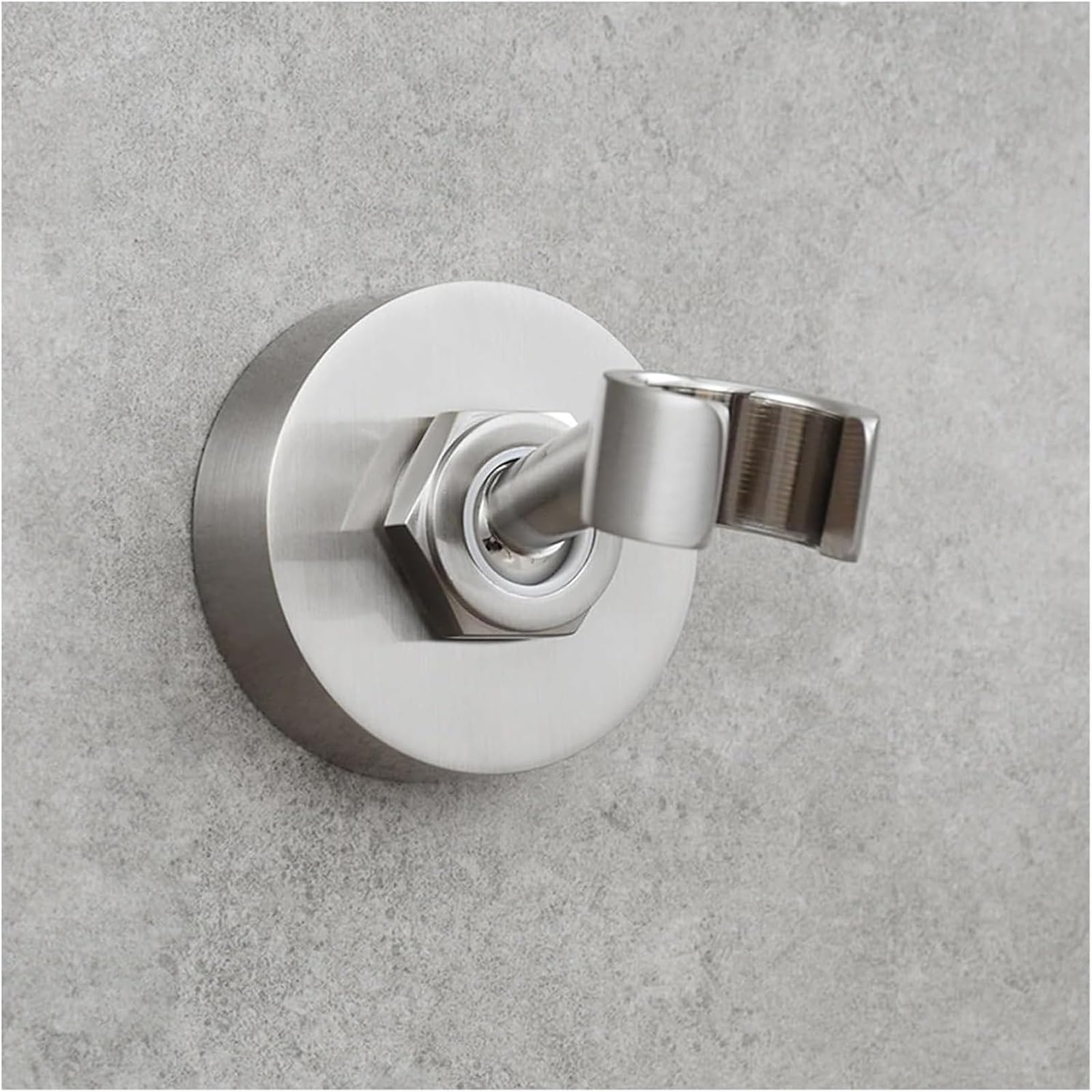 Duschhalterung, Handheld 360 ° Rotation Dusche Wand Halter Edelstahl Griff Runde 1 stücke(Brushed)