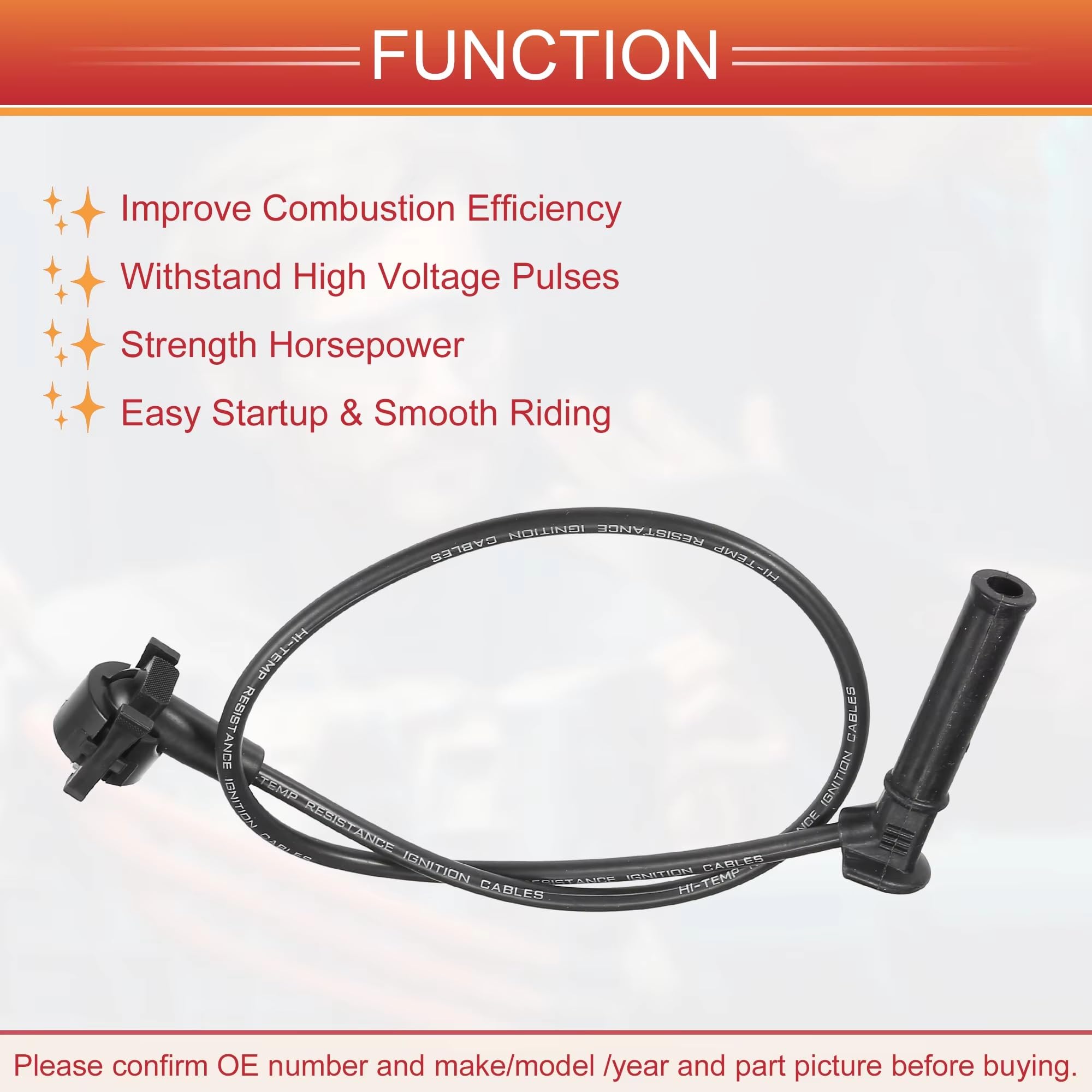 Cables de bujía compatibles con Mustang V6 4.0L 2005 2006 2007 2008 2009 2010 5U3Z12259AA Cable de bujía Cable de Bobina de Encendido