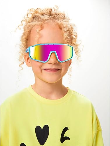 Miniatura 9 de MVPTGRS Gafas de sol de béisbol juveniles para niños y niñas de 8 a 14 años TR90 con marco para niños, gafas de sol deportivas para sóftbol,