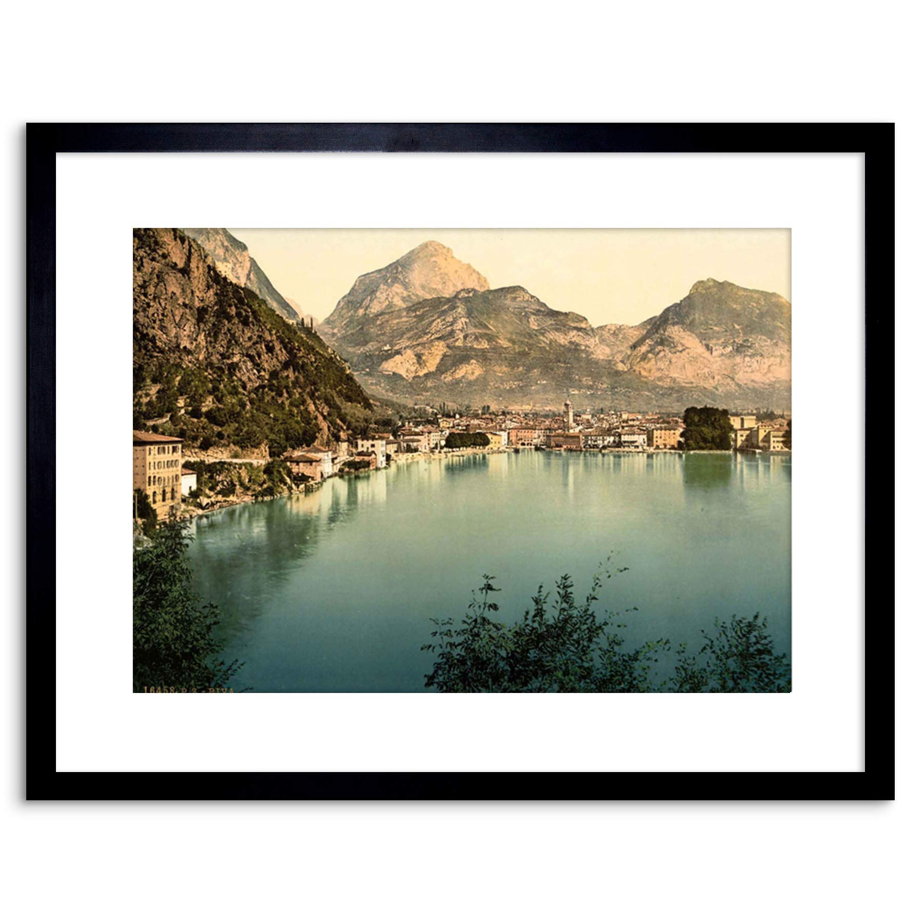 Wee Blue Coo 9x7 '' VINTAGE PHOTOGRAPHY RIVA LAKE GARDA ITALY NEW FRAMED ART PRINT F97X1786
