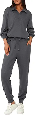 BTFBM Women's 2 Piece Tracksuit Fall Outfits 2025 Long Sleeve Half Zip Sweatshirt Sweatpants Lounge Set Sweatsuits