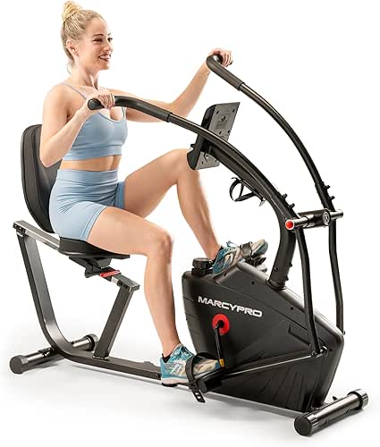 Marcy Dual Action Cross Training Recumbent Exercise Bike with Arm