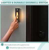 Vista 5 de Saillong Wired Door Bell Chime Kit, 2 16V 10VA Two Note Lighted Doorbell Push Buttons for Front, Rear Door and Door Bells Chime Box for Home Wall