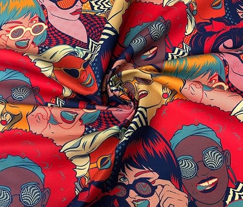 Miniatura 3 de Pop Art Retro - Tela de tapicería para mujer (39.4 in x 55.1 in)