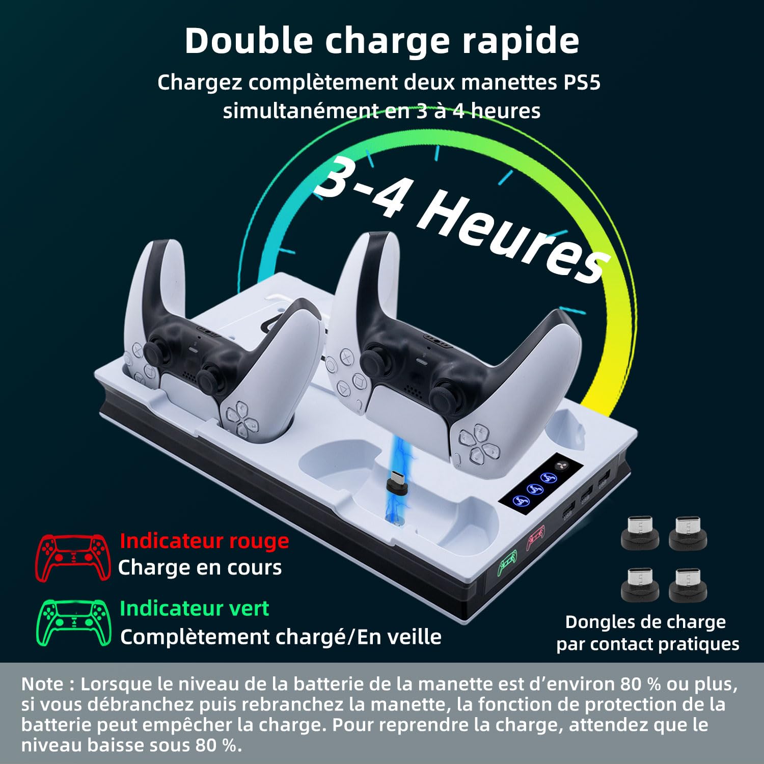 Support de Refroidissement pour PS5 Pro, PS5 Slim UHD/Digitial Edition Ventilateur Station de Refroidissement, Chargeur Manette, avec Support de Casque, 3 USB - Blanc