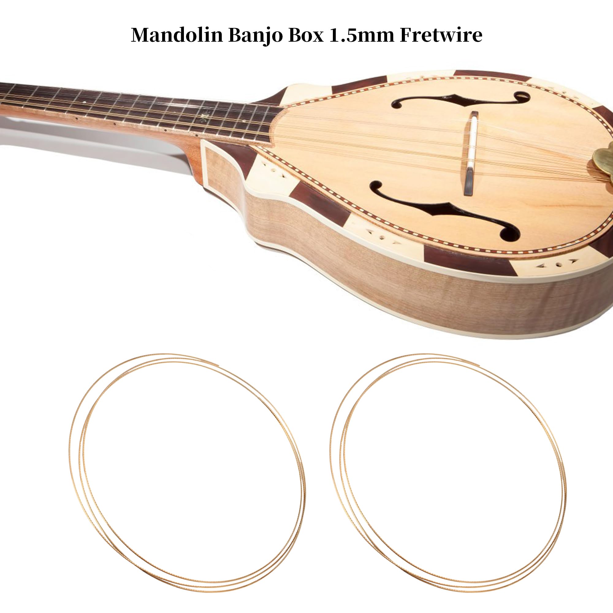 Yibuy 2 x Brass 1.5mm Mandolin Fretwire 7.87ft Guitar Fingerboard Accessories Golden