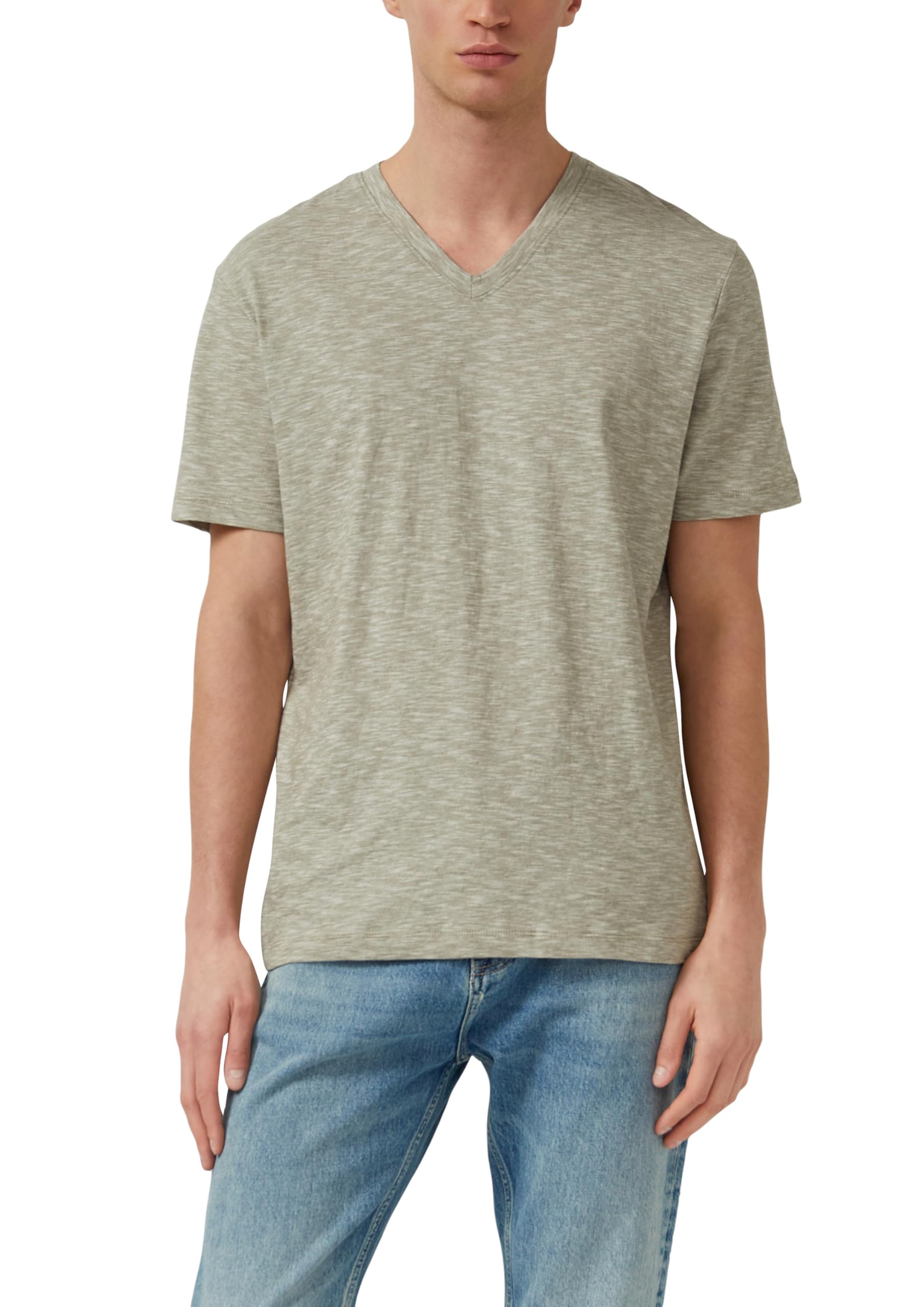 s.Oliver Herren T-Shirt – V-Ausschnitt, Regular Fit, Baumwolle