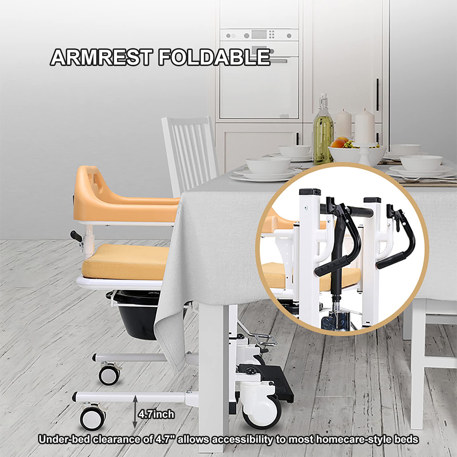 PAYRFV Hydraulic Patient Lift Wheelchair for Home Patient Transfer Lifter Bathroom Wheelchair