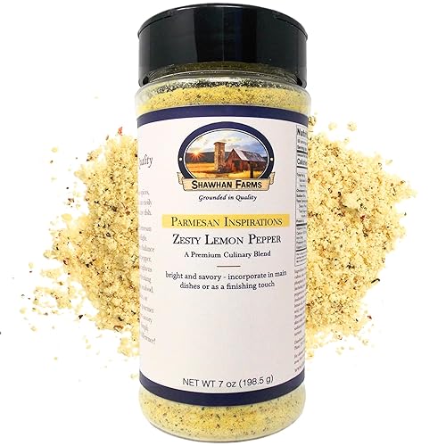 Shawhan Farms Gourmet Parmesan Inspirations - Mezcla de condimentos de limón y pimienta - 7 onzas