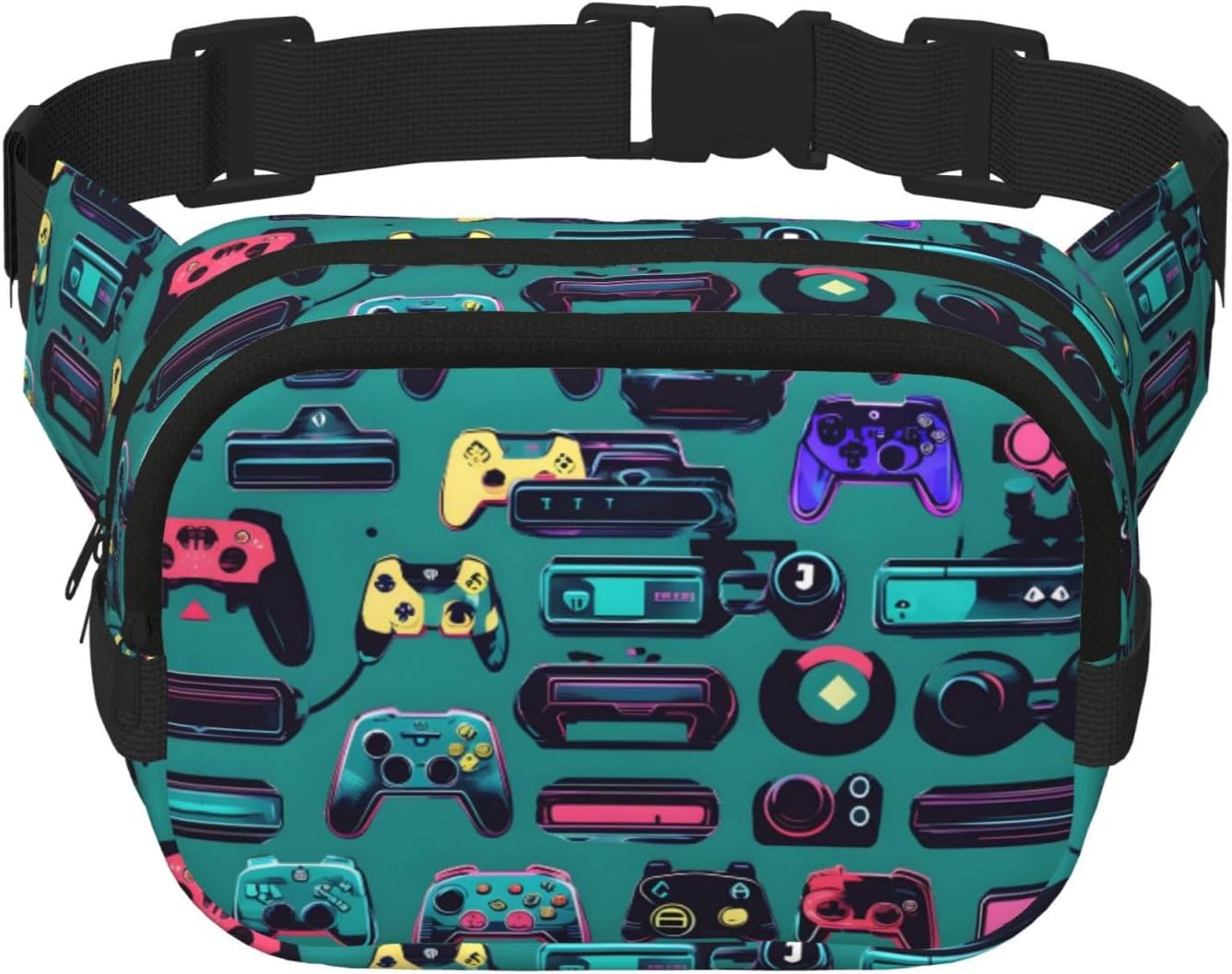 Gaming Controller Patterns print Large Fanny Packs for Women Cute Cross Body Waist Bag Fashionable Fanny Pack