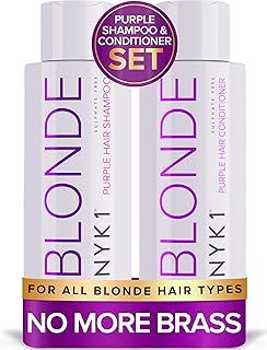 Juego De Champú Y Acondicionador Morado SIN TONOS COBRIZOS (2 x 500ml) Sin Sulfatos, Champú Morado Para Rubias Y Acondicionador Para Eliminar Los Tonos Amarillos Cobrizos