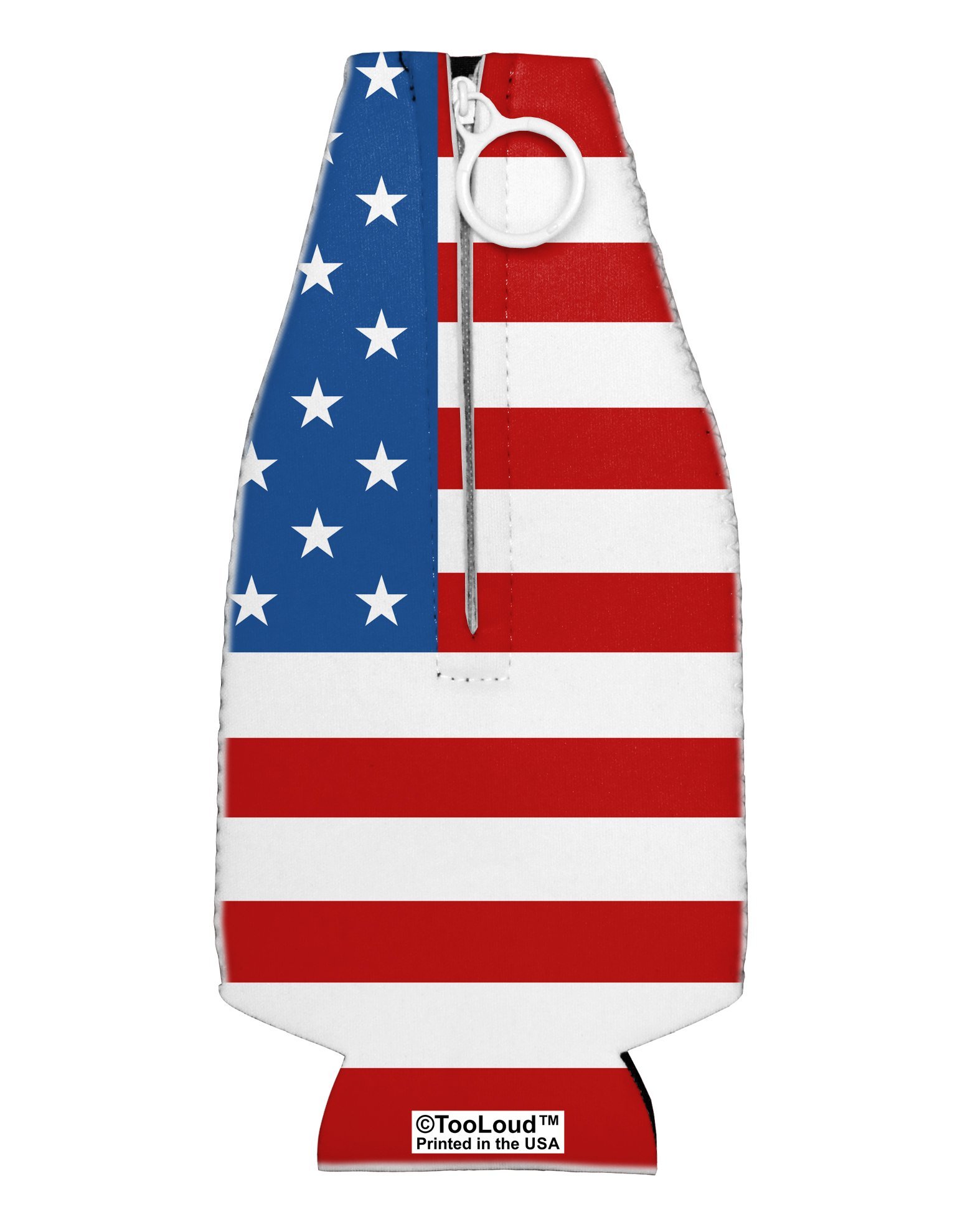 TooLoud USA Flag AOP Collapsible Neoprene Bottle Insulator All Over Print