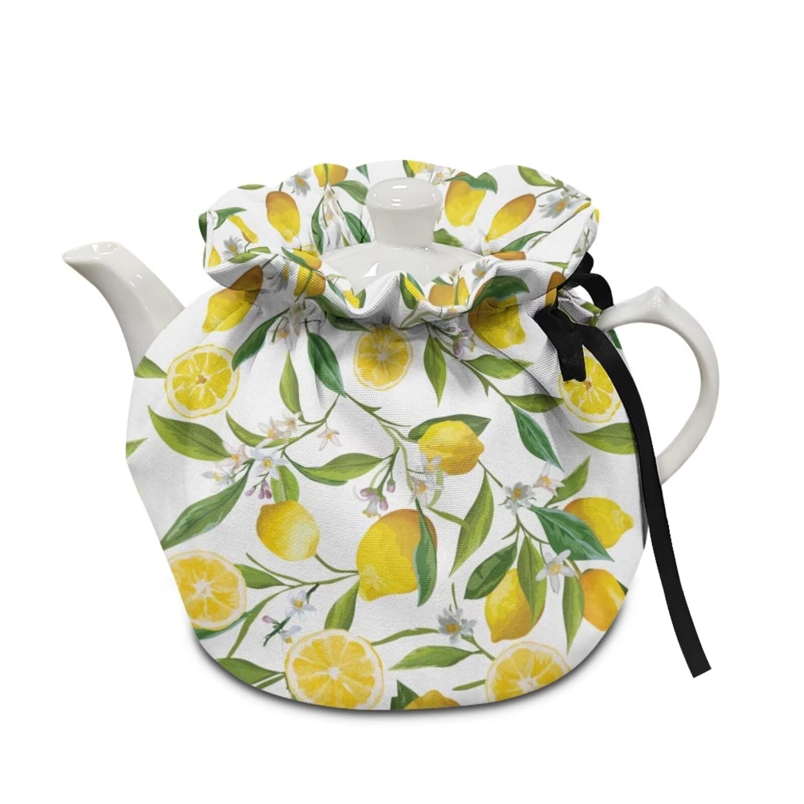 chaqlin Teapot Cozy Tea Pot Cover with Fruit Lemon Print Insulated Teapot Dust Cover Tea Cozy For Teapot,Keep Warm and Decorative Pots Cozy,Kitchen Accessories