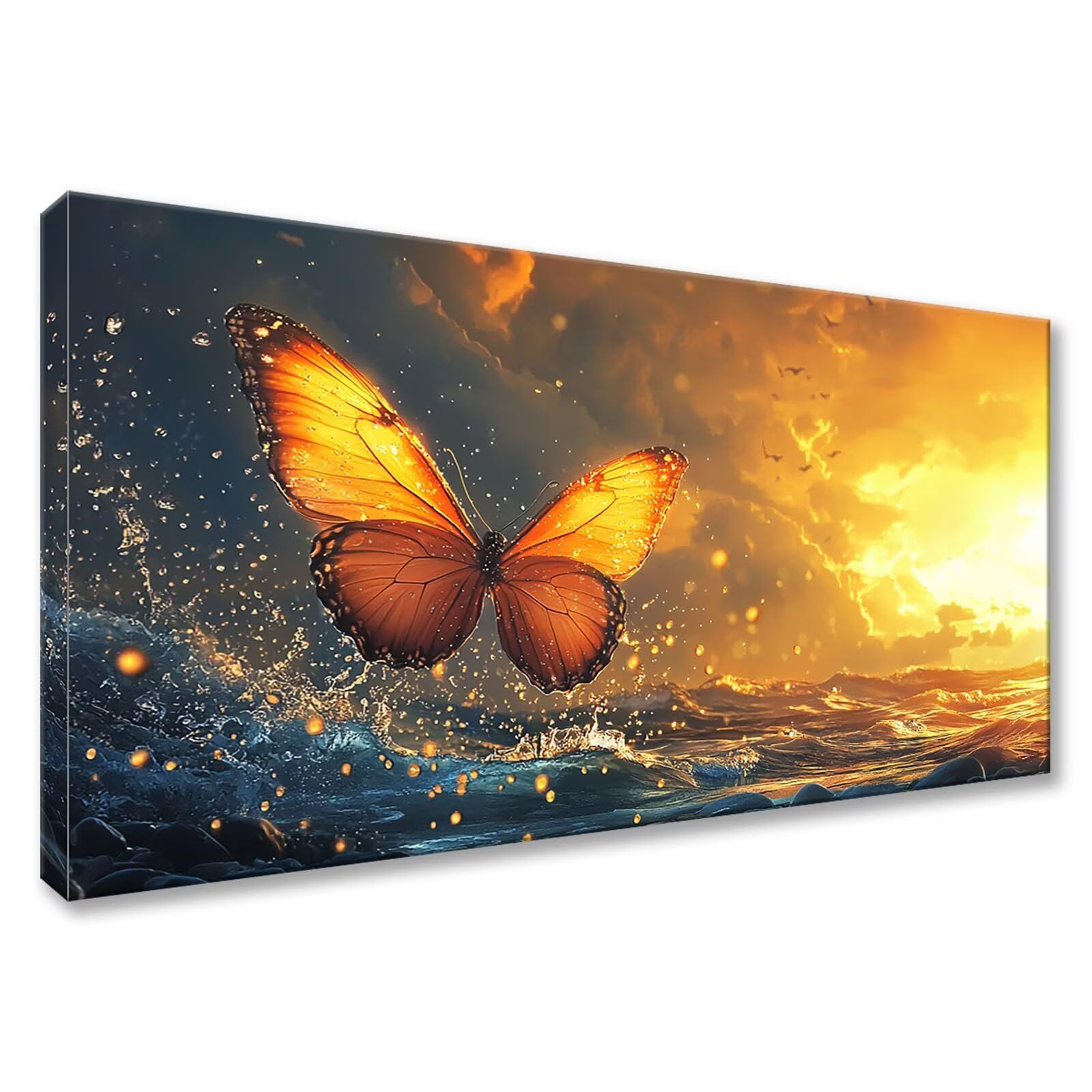 Malarstwo diamentowe do malowania diamentami, motyl dla dorosłych, duży rozmiar XXL, 55 x 110 cm, morze 5D, obraz diamentowy do samodzielnego wykonania, haft krzyżykowy, zestaw do dekoracji salonu