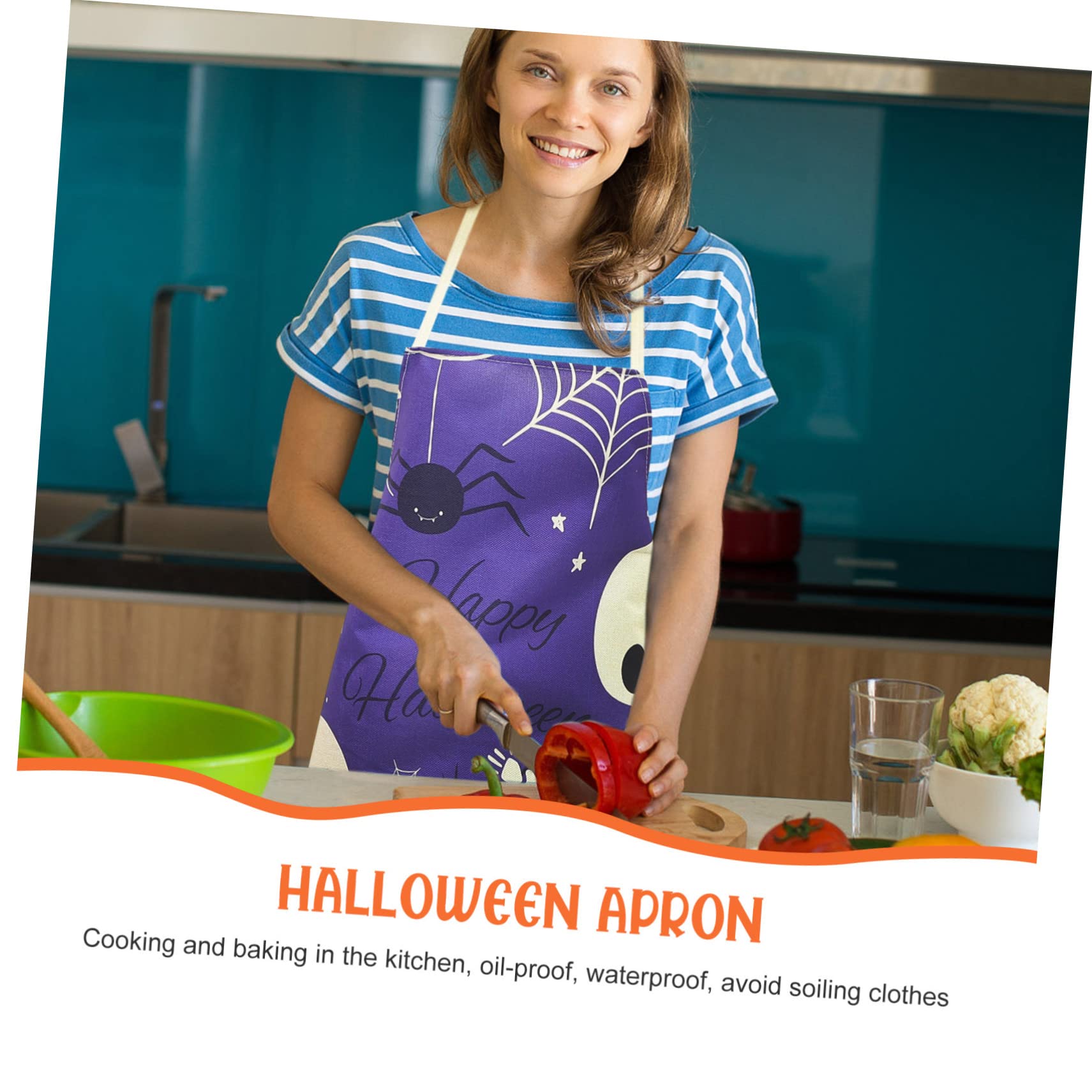 Alipis Lot De 5 Tabliers De Cuisine En Polyester Pour Halloween Idéal Pour La Famille