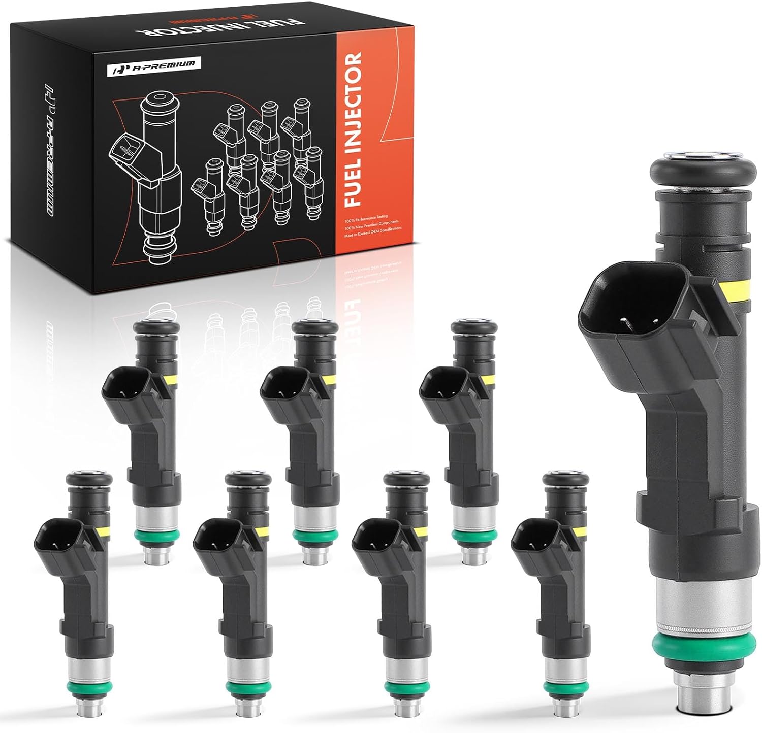 A-Premium Set of 8 Fuel Injectors Compatible with Ford F-150 F150 2007-2008, F-250 Super Duty 2008-2010, F-350 Super Duty 2008-2010 & Lincoln Mark LT 2008, 5.4L, Replace# 7C3Z9F593A