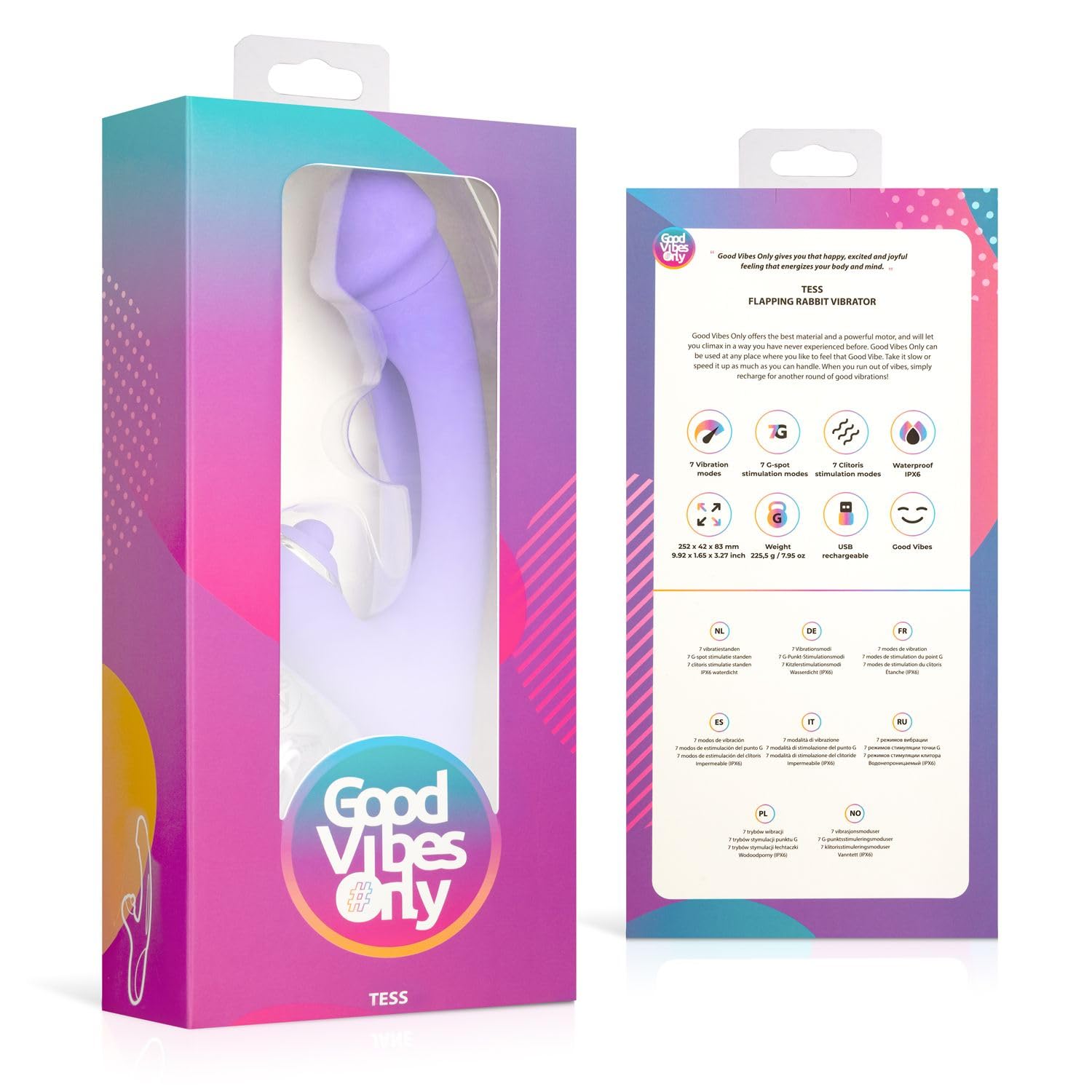 Good Vibes Only Vibratore Tess Rabbit con stimolatore G-Spot