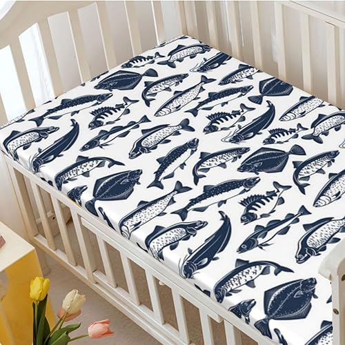 Miniatura 9 de Sábana bajera ajustable para cuna pequeña con temática de flor de cerezo, material ultrasuave, sábana de bebé para niños y niñas, coral blanco, 24 x