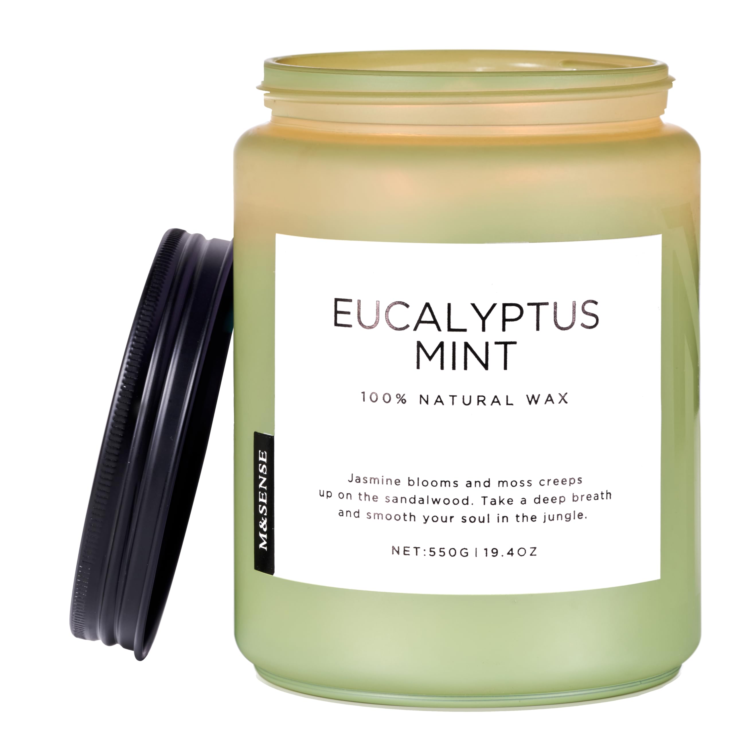 M&SENSE candele profumate eucalipto e alla menta candle, candela di Natale di San Valentino regalo, idee regalo donnaper fetto per il rilassante meditazione, yoga, SPA, Fino a 110 Ore